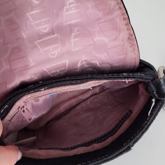 Kathy Van Zeeland Black Mini Crossbody I Chain Strap, Signature Logo, Crown Buck - Picture 10 of 11